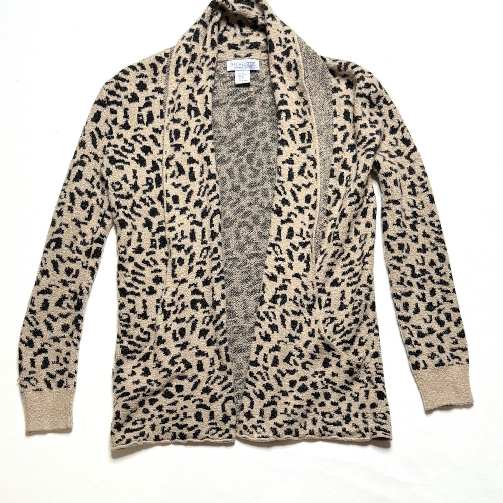 Rachel Zoe Cheetah Print Long Sleeve Sweater w/Pockets Size XS